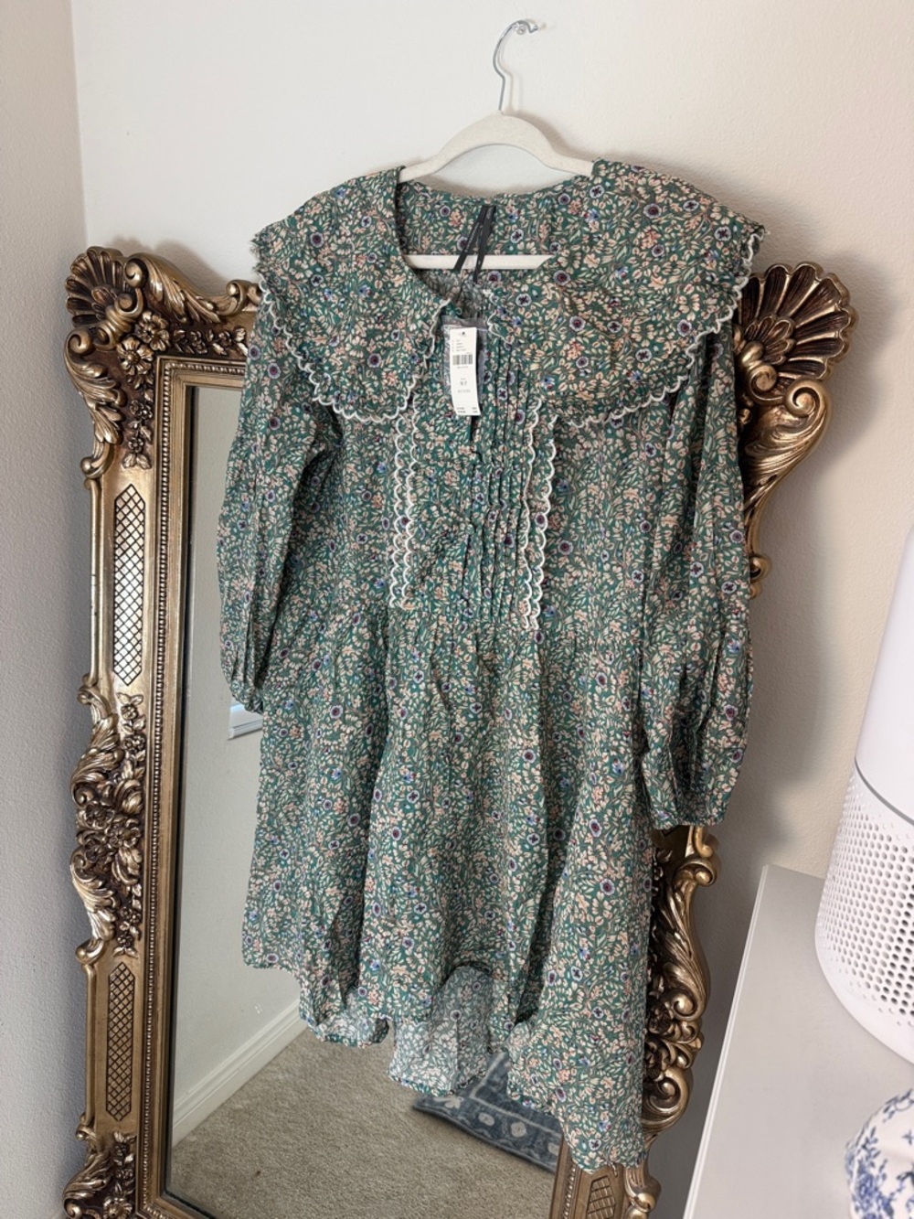 Anthropologie lace collar floral print dress